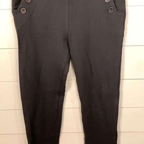 Betabrand flat front black triple button pocket woman’s slacks medium petite - Picture 3 of 8